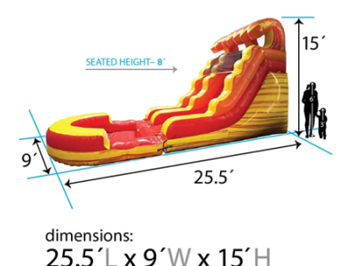 15ft Fire Marble Slide Wet/ Dry