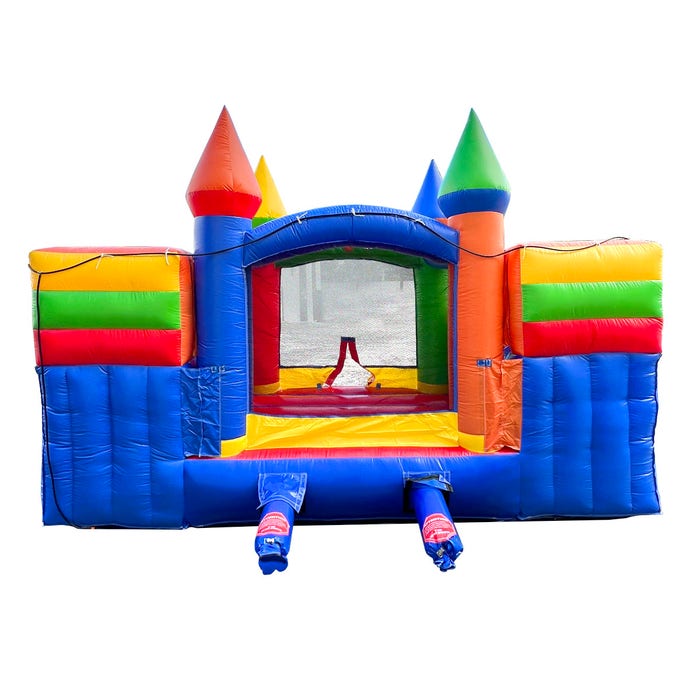 Rainbow Double Slide Bounce House Wet/Dry Combo