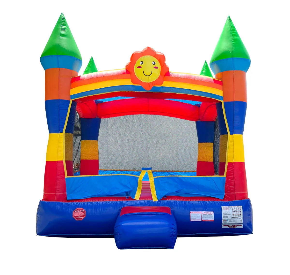 Rainbow Smiley Face Castle Inflatable Bounce House