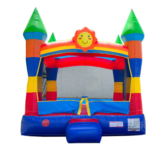 Rainbow Smiley Face Castle Inflatable Bounce House